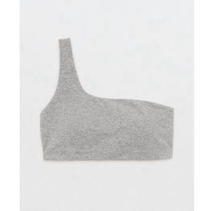 Offline by Aerie The Hugger One Shoulder Sports Bra Medium Heather Grey XL